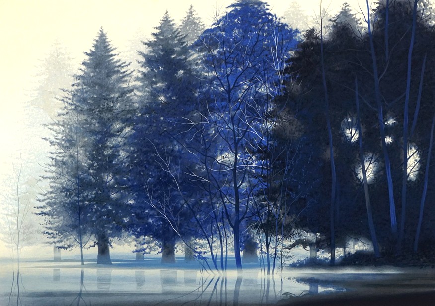 千住博の絵画作品　タイトルは、水の森